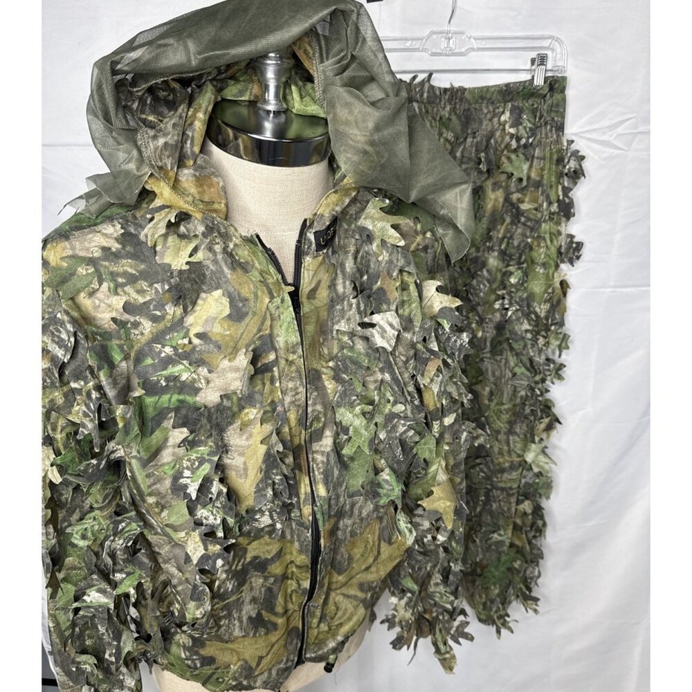 Mossy Oak Ghillie Suit Mens Small Medium Underbrus Full Zip Hoodie Pants Hunting